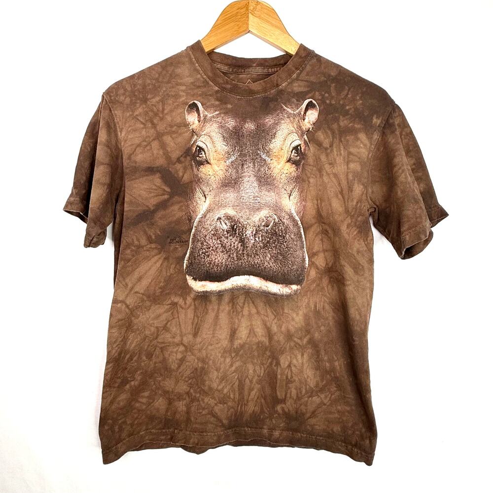 The Mountain Brown Hippo Realistic Graphic T-Shirt Kids XL